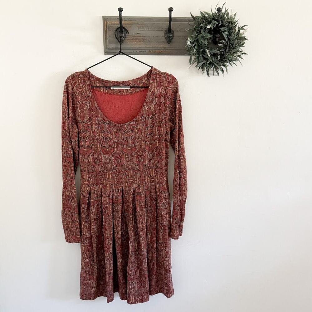 Peruvian Connection Fit And Flare Patterned Dress… - image 1